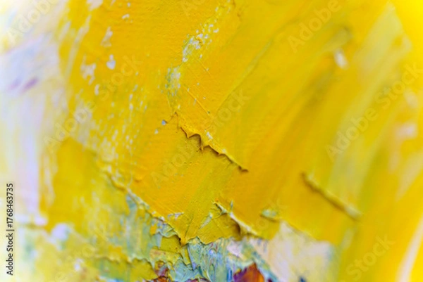 Fototapeta Yellow Paint Strokes art background 