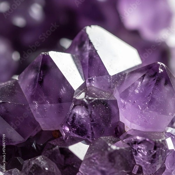 Fototapeta Amethyst Crystal Cluster Macro
