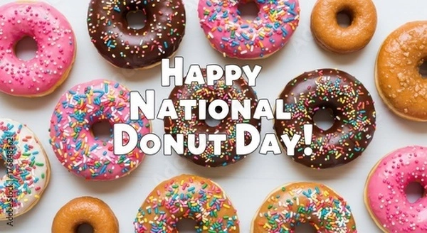 Fototapeta Happy National Donut Day