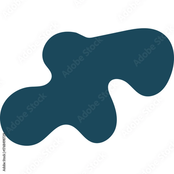 Fototapeta Teal Irregular Blob Shape On Transparent Background Abstract Organic Form Graphic Design Element
