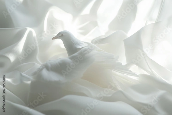 Obraz white dove on the white background