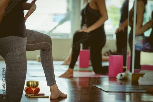 Fototapeta Yoga practice exercise class