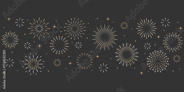 Fototapeta happy new year firework celebration background, sparkle