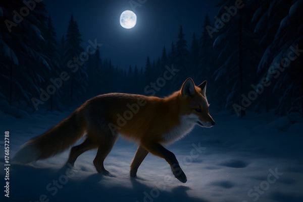 Obraz Fox by Moonlight