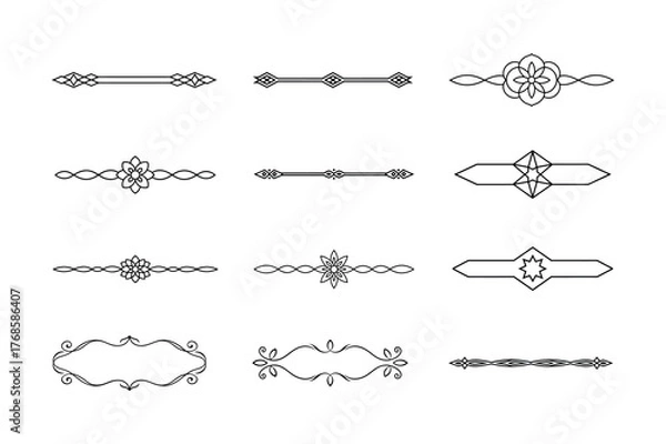 Fototapeta Wide Screen Ratio Horizontal Divider and Border Ornament Vector