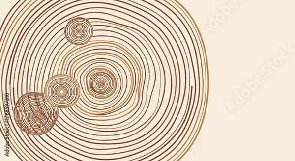 Fototapeta Abstract concentric circle illustration in brown tones, design for website background