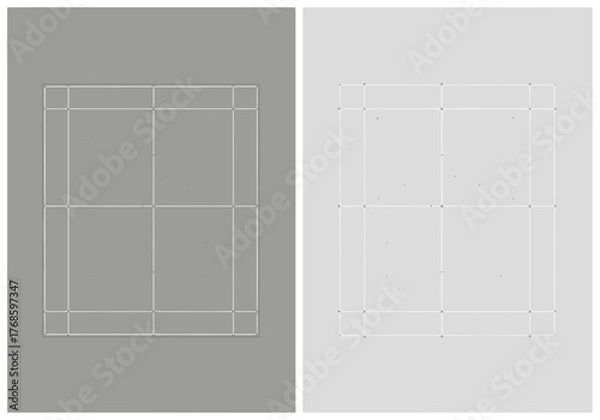 Fototapeta Grid Structure A Light & Dark Graphic Design
