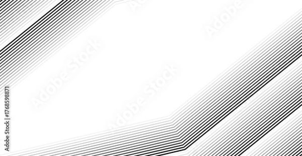 Obraz Modern Black Line Pattern Background with Copy Space. Abstract Business Wallpaper. Vector Illustration