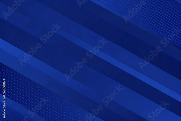 Obraz Deep blue abstract background with diagonal layered shapes dynamic smooth fluid motion overlay