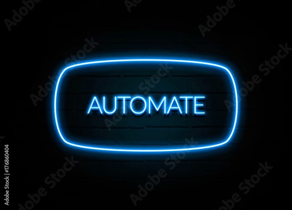 Fototapeta Automate  - colorful Neon Sign on brickwall