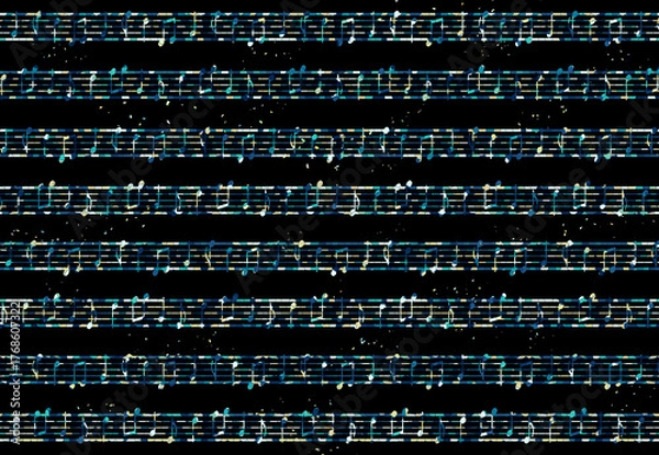 Fototapeta 美しい楽譜の譜面の背景