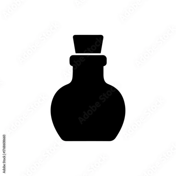 Obraz Ink bottle silhouette icon vector flat design.