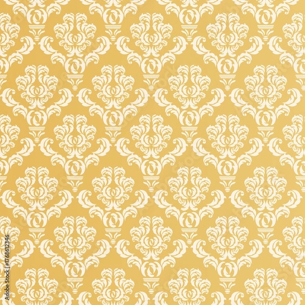 Obraz Gold Damask Seamless Repeat Pattern