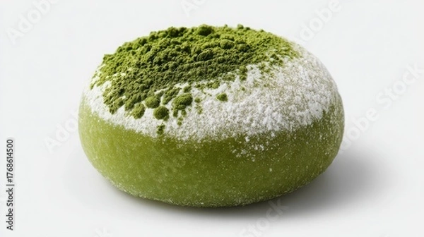 Fototapeta matcha flavored mochi cookie on isolated background
