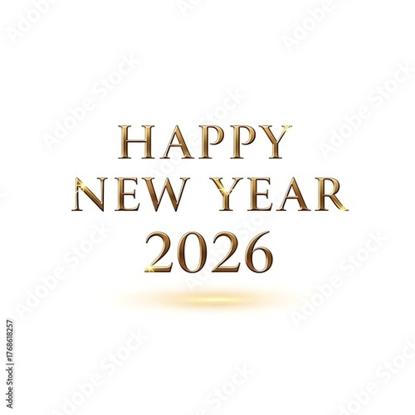 Fototapeta Celebrate the new year 2026 with festive typography and a bright future