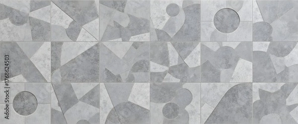 Fototapeta Modern Geometric Concrete Wall Texture – Abstract 3D Cement Surface Background for Architecture, Industrial Interior Design, and Digital Wallpaper