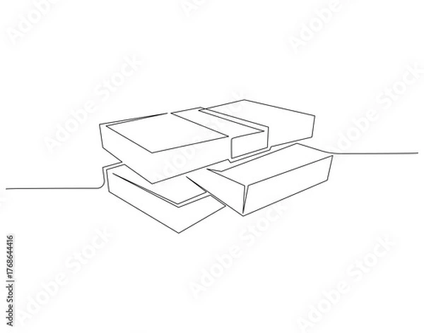 Fototapeta Stack of banknotes continuous line. Continuous one line drawing of stack banknotes. Dollar money concept. Single line drawing