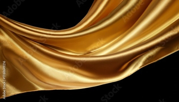 Fototapeta Gold Luxury Fabric Isolated On Transparency Background With Copy Space 3D Render