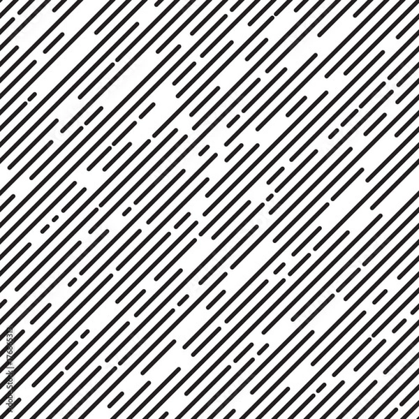 Obraz Black and white diagonal stripe background, line design, seamless pattern, vector illustration