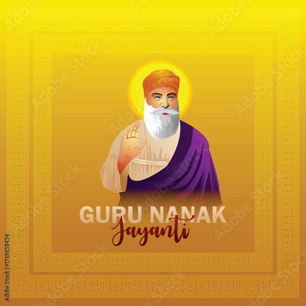 Obraz Sikh festival happy guru nanak jayanti background