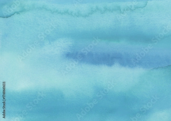 Fototapeta くすんだ水色の水彩背景素材