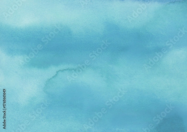 Fototapeta くすんだ水色の水彩背景素材