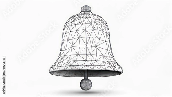 Obraz 3D wireframe bell graphic
