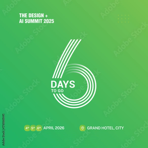 Obraz 6 Days Left Countdown Poster Template