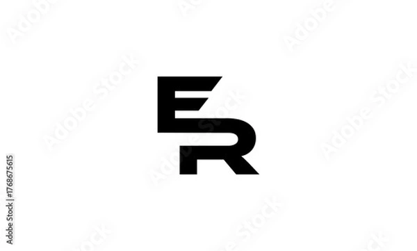 Fototapeta ER initial letters, or ER monogram logo