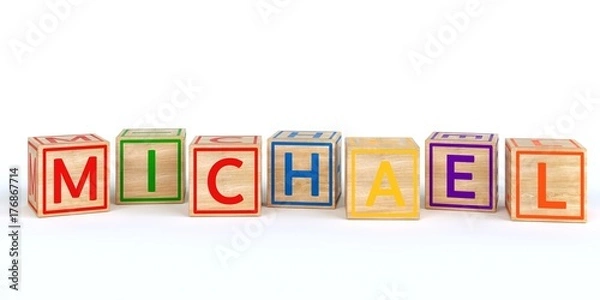 Obraz Name Michael bunte Würfel 