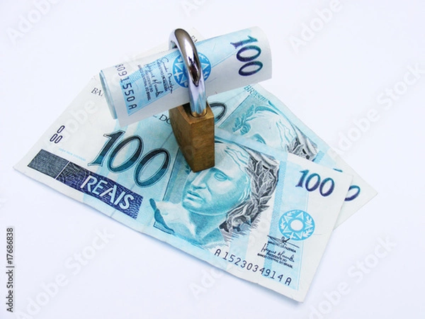 Fototapeta Dinheiro e Cadeado