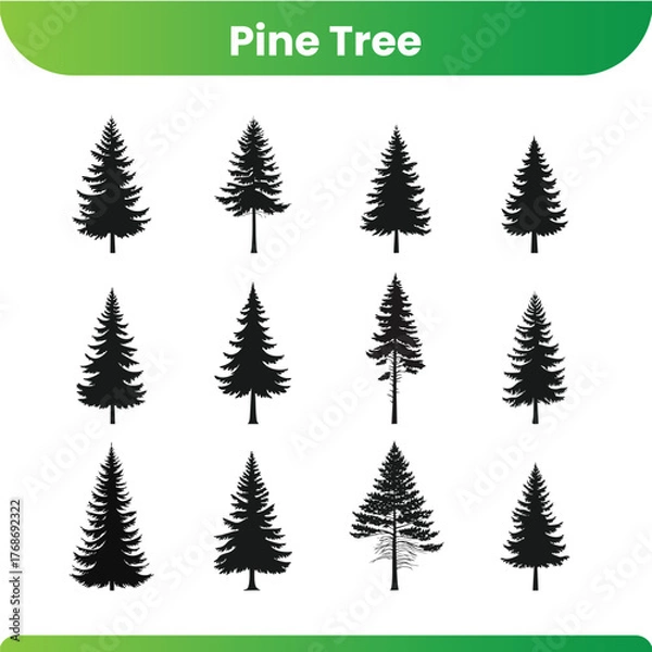 Obraz Stylized pine tree silhouette with clean lines and a natural feel