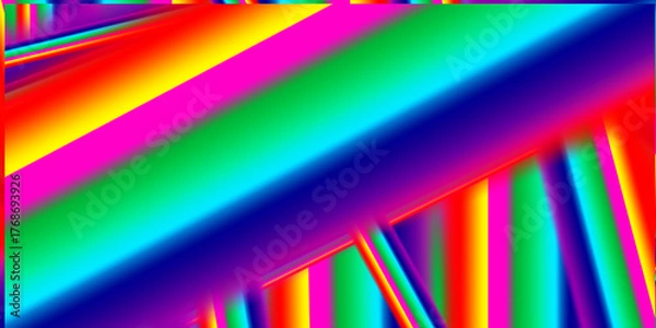Obraz Vibrant gradient background with colorful abstract stripes creating a dynamic modern digital pattern