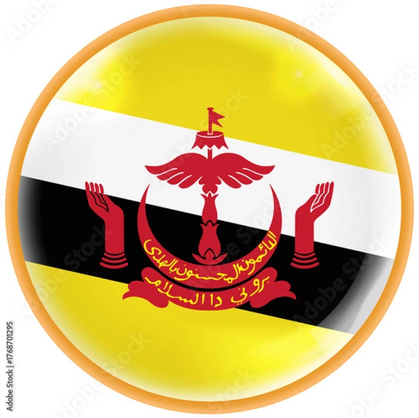 Obraz brunei flag button