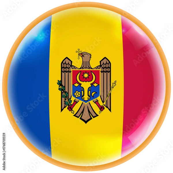 Obraz moldova flag button