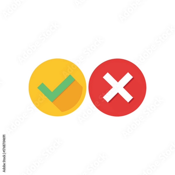 Fototapeta tick and cross mark