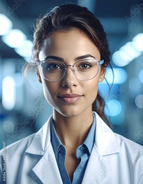 Fototapeta female scientist in laboratory