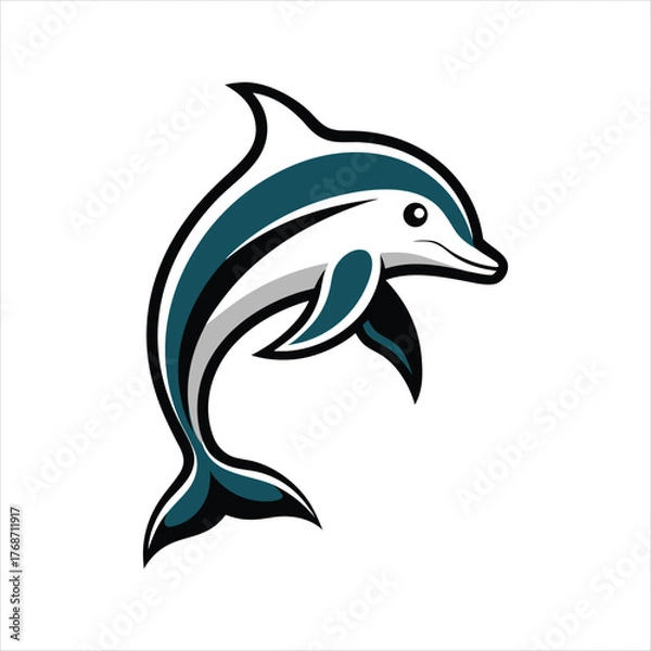 Fototapeta Dolphin Logo Symbol Vector Illustration Design