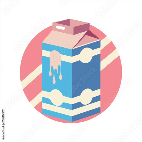 Fototapeta Fresh Milk Packaging Logo and Icon Vector
