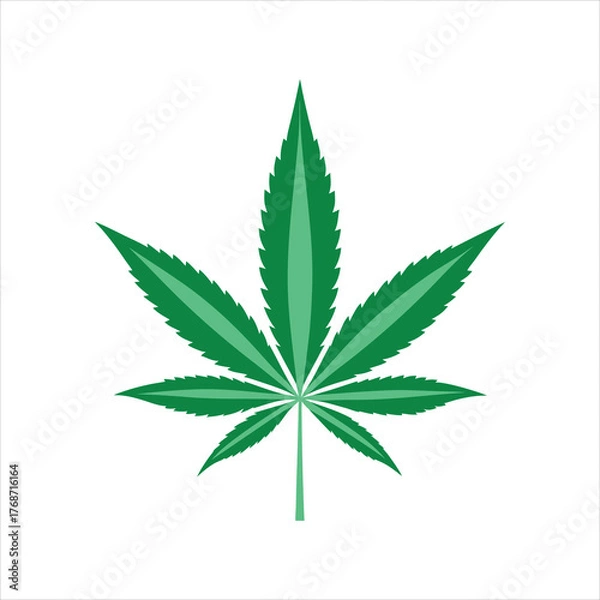Fototapeta Marijuana Cannabis Hemp Leaf Icon Vector Illustration