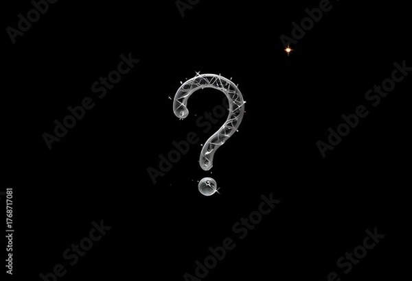 Obraz question mark on black background