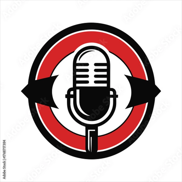 Fototapeta Modern Microphone Icon for Podcast Branding