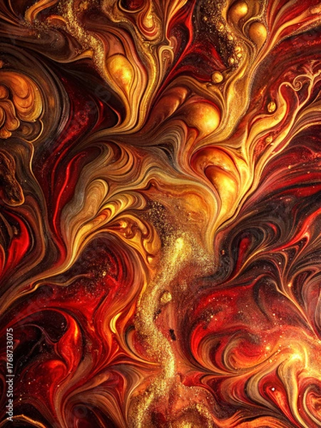 Fototapeta Multicolor paint fluids