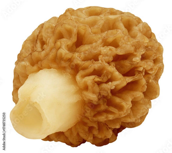 Fototapeta Morel mushroom, Gyromitra isolated on white background, full depth of field