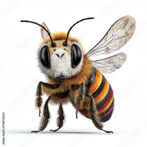 Fototapeta bee on white background