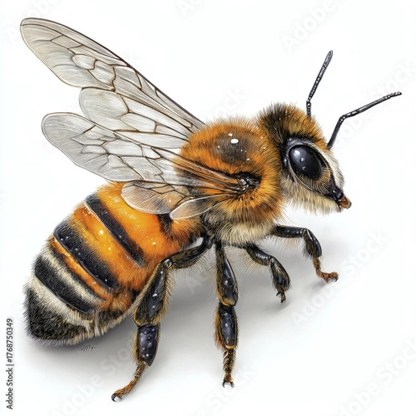 Fototapeta bee on white background