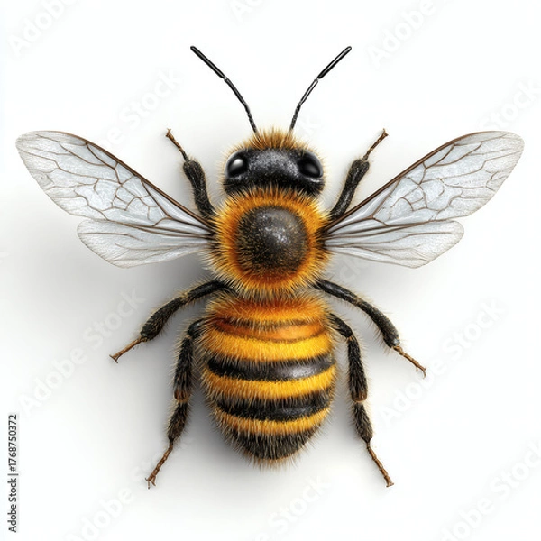 Fototapeta bee on white background