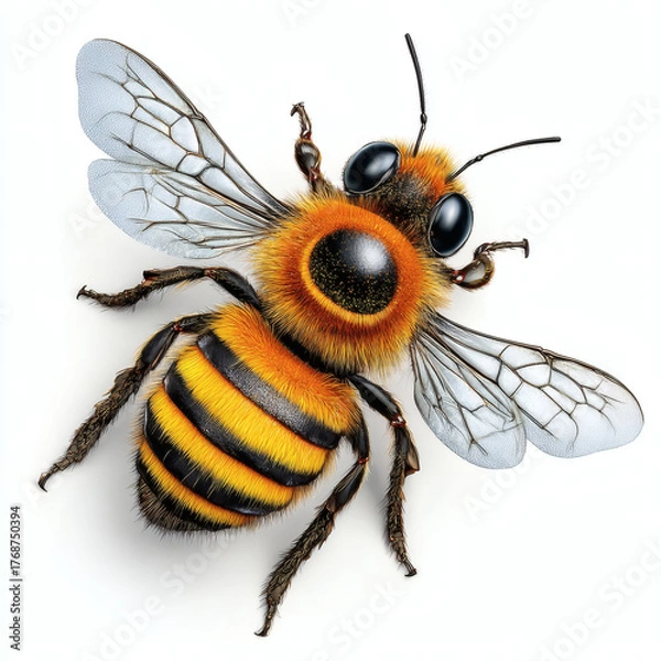 Fototapeta bee on white background