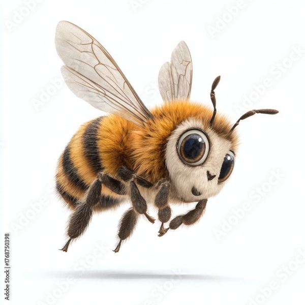 Fototapeta bee on white background