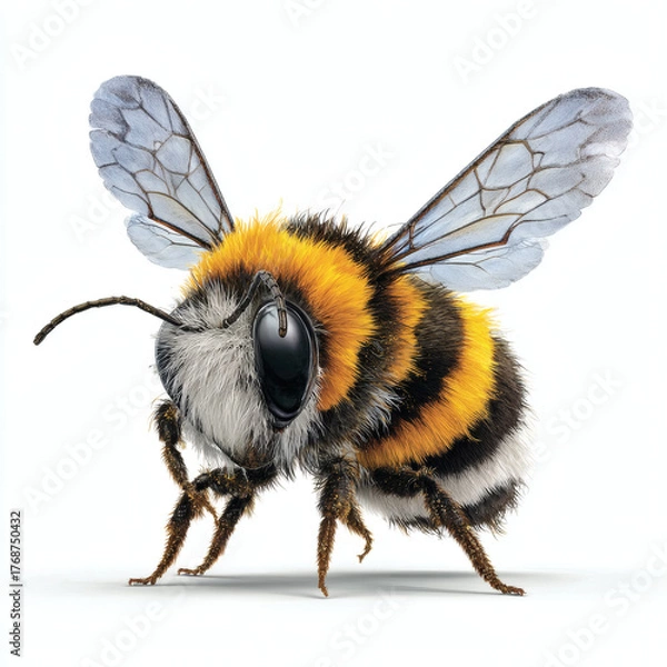 Fototapeta bee on white background